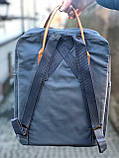 Рюкзак Fjallraven Kanken classic 16L Канкен класик 16 л Graphite ручки шкіра Київ, фото 6