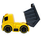 Іграшка дитяча - Самоскид, 20 см, музичний, зі світлом, жовтий з сірим, пластик (A644317M-U), фото 3