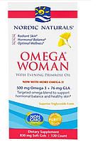 Омега 3 для женщин с маслом примулы вечерней Nordic Naturals Omega Woman 120 капсул, Рыбий Жир и Омега-3