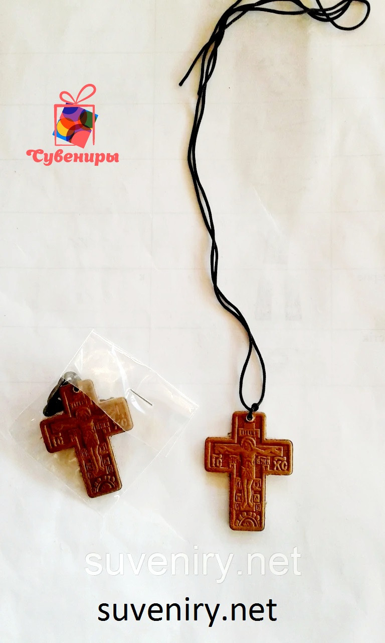 Хрест шкіряний натільний