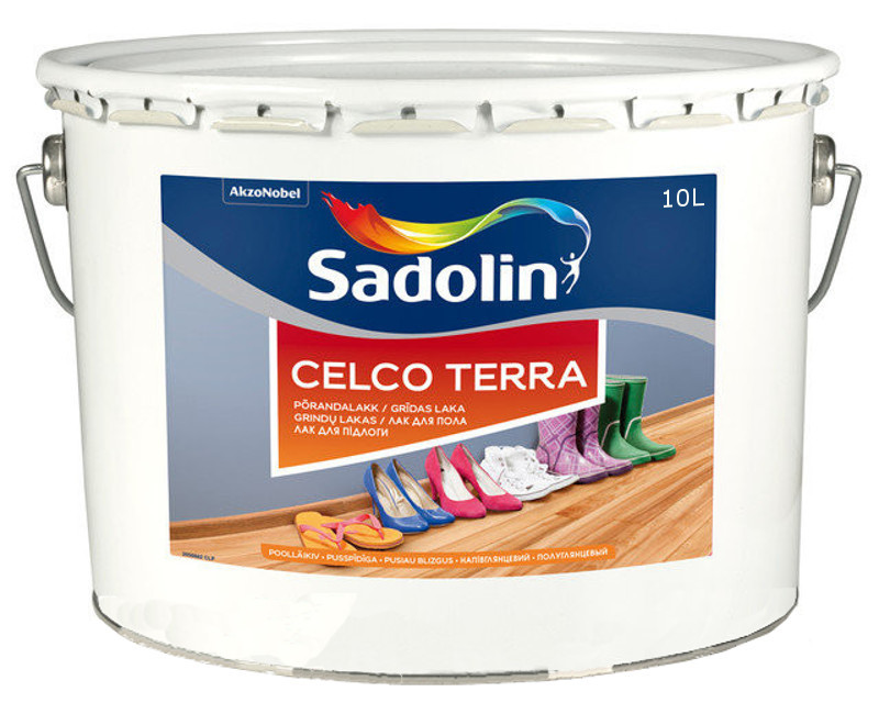 Лак полиуретановый SADOLIN CELCO TERRA паркетный полуглянцевый 10л - фото 2 - id-p1182297636