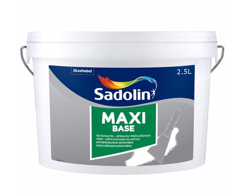 Шпатлевка дисперсионная SADOLIN MAXI BASE стартовая светло-серая 2,5л - фото 2 - id-p1182308138