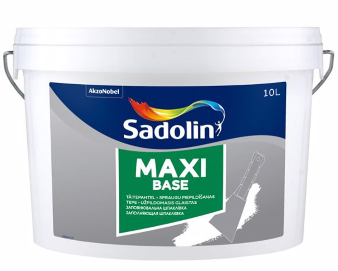 Шпатлевка дисперсионная SADOLIN MAXI BASE стартовая светло-серая 10л - фото 2 - id-p1182314407