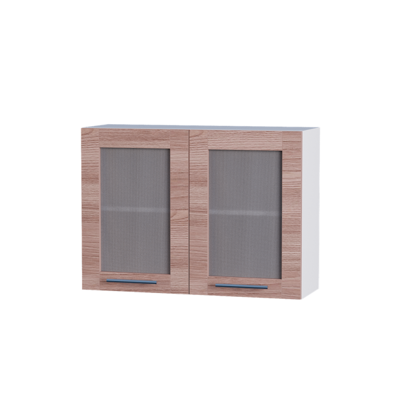 Верхній модуль для кухні зі склом 800 Еко Стильний кухонний модуль навісний Верхня шафа вітрина