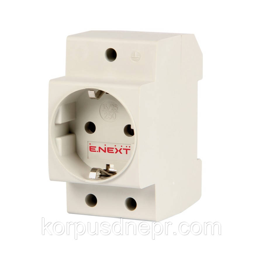 Розетка на DIN-рейку e.socket.pro.din.tms, 230 В, L+N+PE
