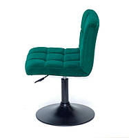 Крісло Arno BK — Base зелений В-1003 велюр (бархат), на чорній опорі млинця, фото 2