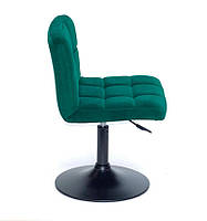 Крісло Arno BK — Base зелений В-1003 велюр (бархат), на чорній опорі млинця, фото 9