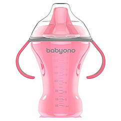 Чашка-непроливайка BabyOno Natural Nursing з твердим носиком(рожевий) 260мл