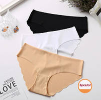 Женские бесшовные трусы XL (50 размер) - в наборе 3шт. 72% полиамид, 28% эластан