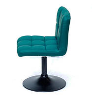 Крісло Arno BK — Base Ек зелений 1002 шкірозамінник, на чорній опорі млинці 10101, фото 3
