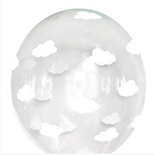 Куля 12" (30 см) прозорий хмаринки