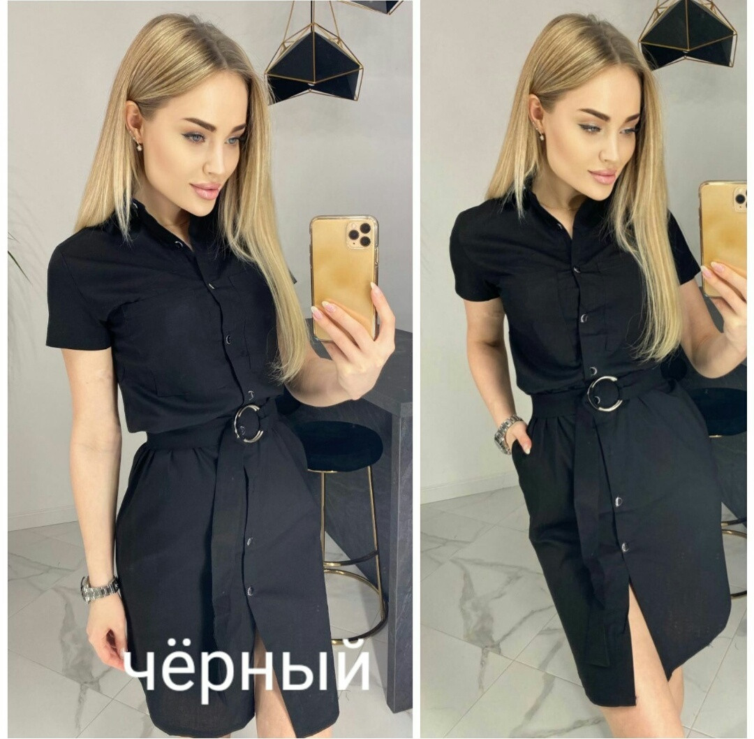 Однотонне плаття коттоновое жіноче ЧОРНЕ (ПОШТУЧНО)