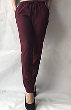 Батальні жіночі літні штани No19 бордовий. супер СОФТ (діагональка), фото 3