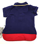 Костюм 6, 9, 12, 18 місяців Туреччина літній трикотажний для новонародженого хлопчика синій (КДМН60), фото 3