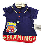 Костюм 6, 9, 12, 18 місяців Туреччина літній трикотажний для новонародженого хлопчика синій (КДМН60), фото 5