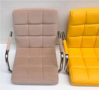 Стілець Augusto 4-CH-Base оксамит фрез B-1025 на хромованій квадратній опорі з регулюванням висоти, фото 4