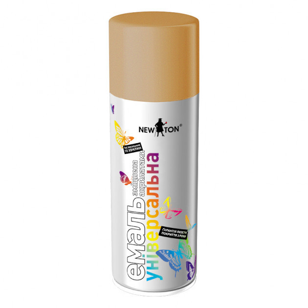 Краска аэрозольная New Ton универсальная 400мл Бронза Краска аэрозольная New Ton универсальная 400мл Бронза