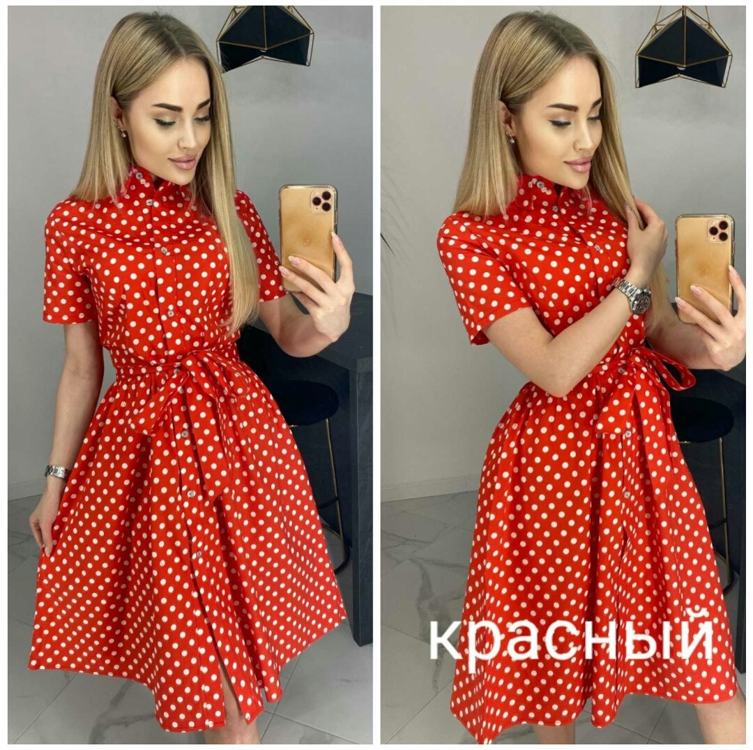 Плаття в горошок котонове жіноче КРИСНЕ (ПІШТУКНО)
