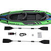 Двомісна надувна байдарка каяк із веслами та насосом Intex 68306 Challenger K2, 351х76х38 см, фото 2