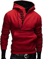 Мужская спортивная толстовка на молнии с капюшоном Swag красный, XL