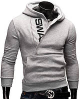 Мужская спортивная толстовка на молнии с капюшоном Swag серый, XL
