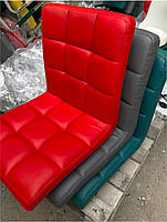 Крісло Augusto Arm BK-Base екошкіра червоний 1007 на чорній базі опорі — млинцеві з регулюванням висоти, фото 3