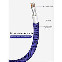 Кабель быстрой зарядки Baseus 2.4A for Iphone Blue, длина - 120 см. (CALYW-13), фото 4
