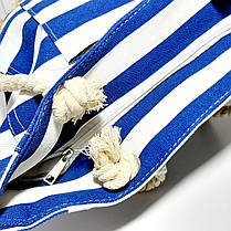 Пляжна сумка текстильна літня темно-синя смуга, фото 2