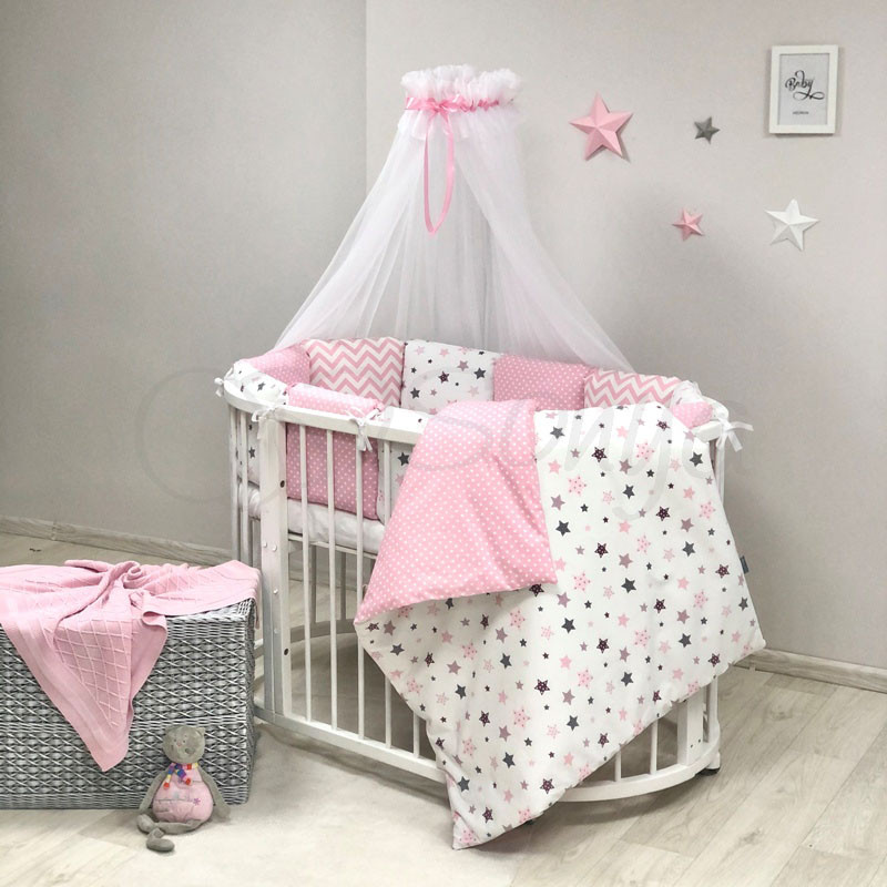 Дитяча постіль Маленька Соня Baby Design Stars (Рожевий)