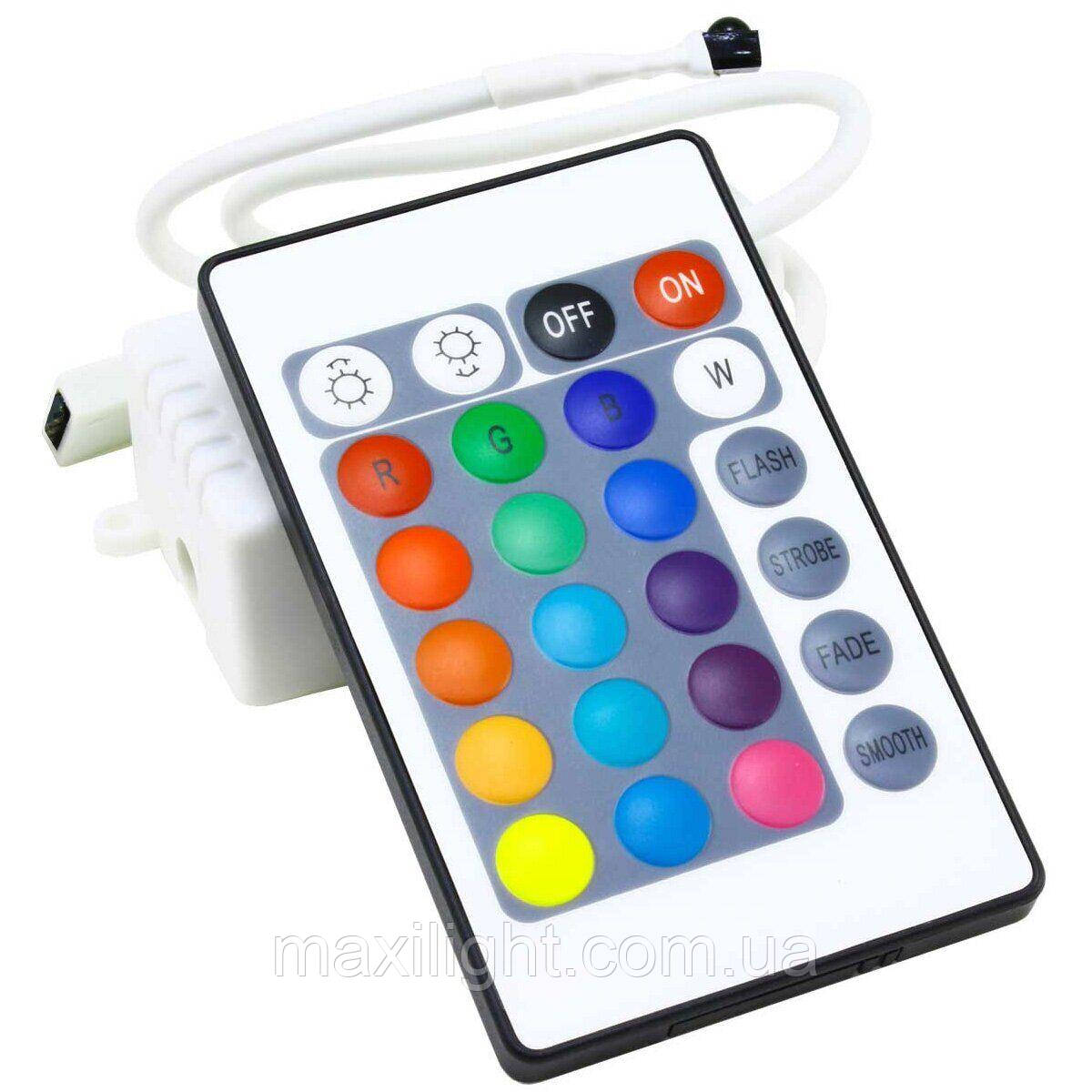 Контролер (з пультом) 6А-IR-24 кнопки для світлодіодної RGB стрічки