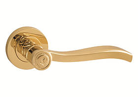 Ручка дверна на розетці Gilda золото, з накладкою під циліндр