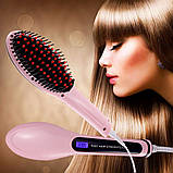 Гребінець-випрямляч FAST HAIR STRAIGHTENER HQT-906+LED, фото 5
