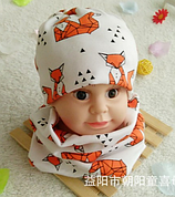 Шапка дитяча набір шапка хомут бавовна весна літо осінь шапка дитина