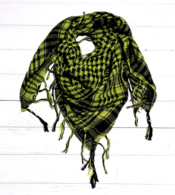 Арафатка, легка хустка-шарф, 100*100 см, салатовий