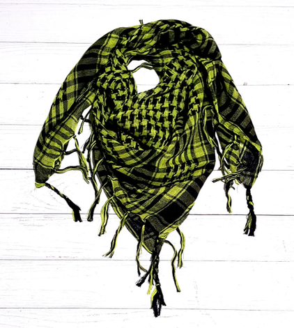 Арафатка, легка хустка-шарф, 100*100 см, салатовий, фото 2
