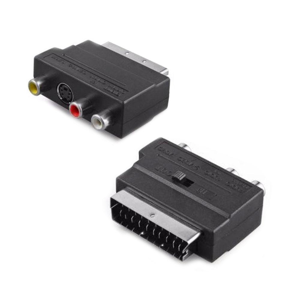 Аудіо-відео адаптер 3xRCA/S-Video to SCART SH 3009, фото 1