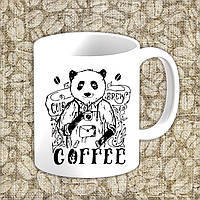 Білий кухоль (чашка) з принтом "Coffee"