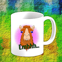 Білий кухоль (чашка) з принтом Альпака "Emhhh..."