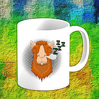 Білий кухоль (чашка) з принтом Альпака "ZzZz"