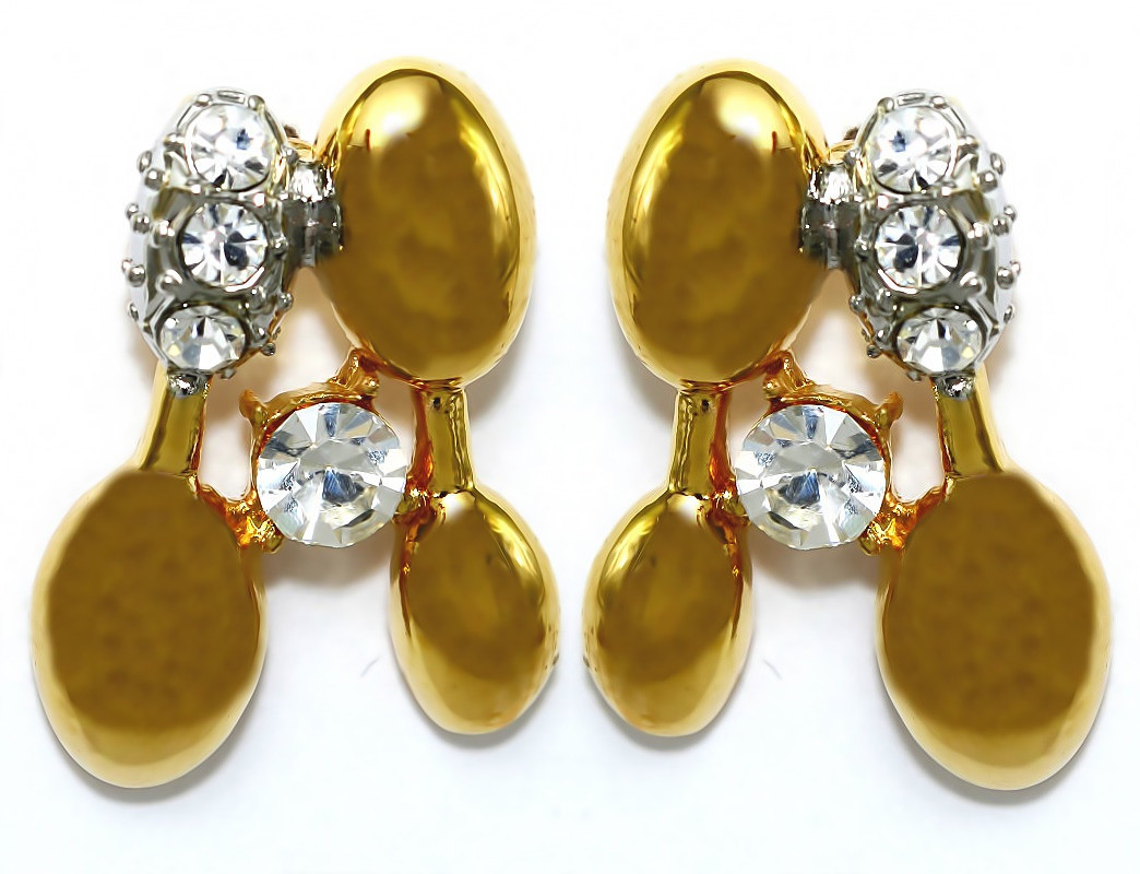 Сережки-гвоздики Neoglory. Позолота. Камені: циркон. Довжина: 2.1 см. Ширина: 15 мм.