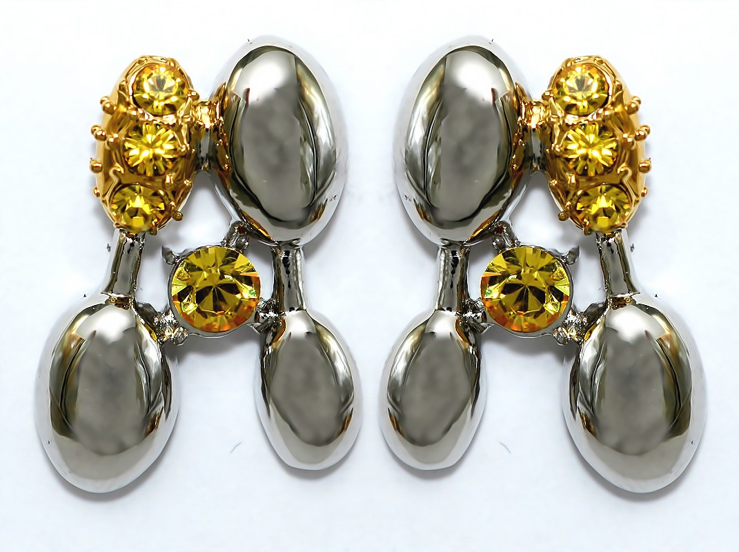 Сережки-гвоздики Neoglory. Родій. Камені: циркон. Довжина: 2.1 см. Ширина: 15 мм.