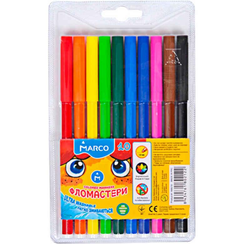 Фломастери 10кол. Marco змиваємі 1690-10, фото 1
