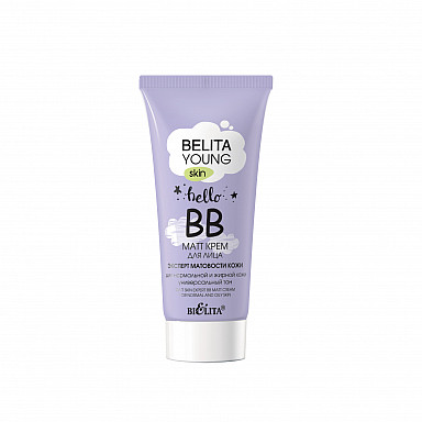 BELITA YOUNG SKIN BB-matt крем для обличчя "Експерт матовості" для нормальної та жирної шкіри, 30 мл, Bielita - фото 1 - id-p1182654478