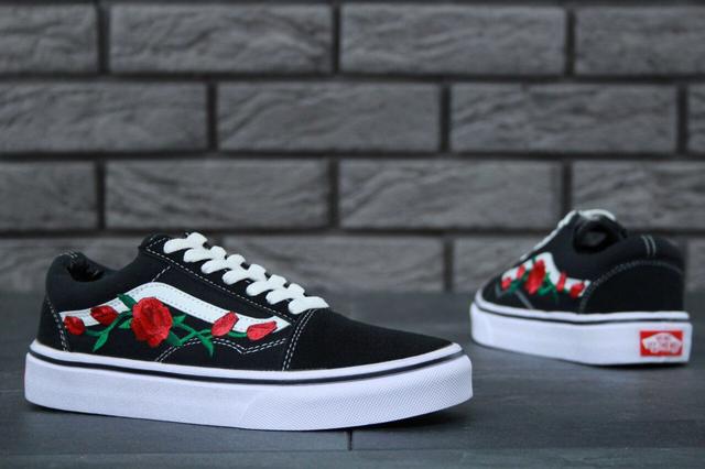 Vans Old Skool Art Black White Rose Vans Old Skool Art Black White Rose фото