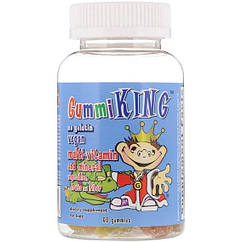 GummiKing Multi-Vitamin and Mineral, Vegetables, Fruits and Fiber, For Kids, 60 Gummies