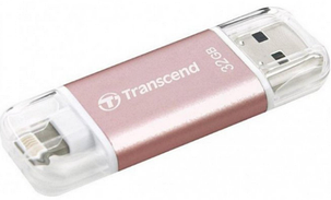 Флешнакопичувач Transcend JetDrive Go 300 Lightning/USB 3.1 32GB Рожевий, фото 2