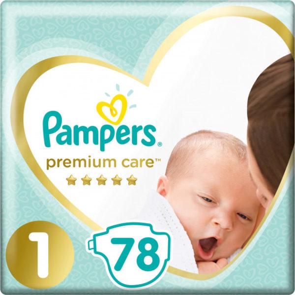 Подгузники Pampers Premium Care- Newborn 1 ( 78 шт / 2-5 кг) - фото 1 - id-p1182709351