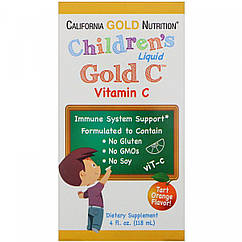 California Gold Nutrition	Children's Liquid Gold Vitamin C, USP Grade, Natural Orange Flavor, (118 ml.)