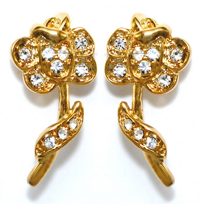 Сережки-гвоздики Neoglory. Позолота. Камені: циркон. Довжина: 2.1 см. Ширина: 10 мм