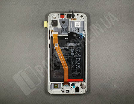 Дисплей Huawei P Smart plus White (02352BUK) сервісний оригінал у зборі з рамкою, акб і датчиками, фото 2